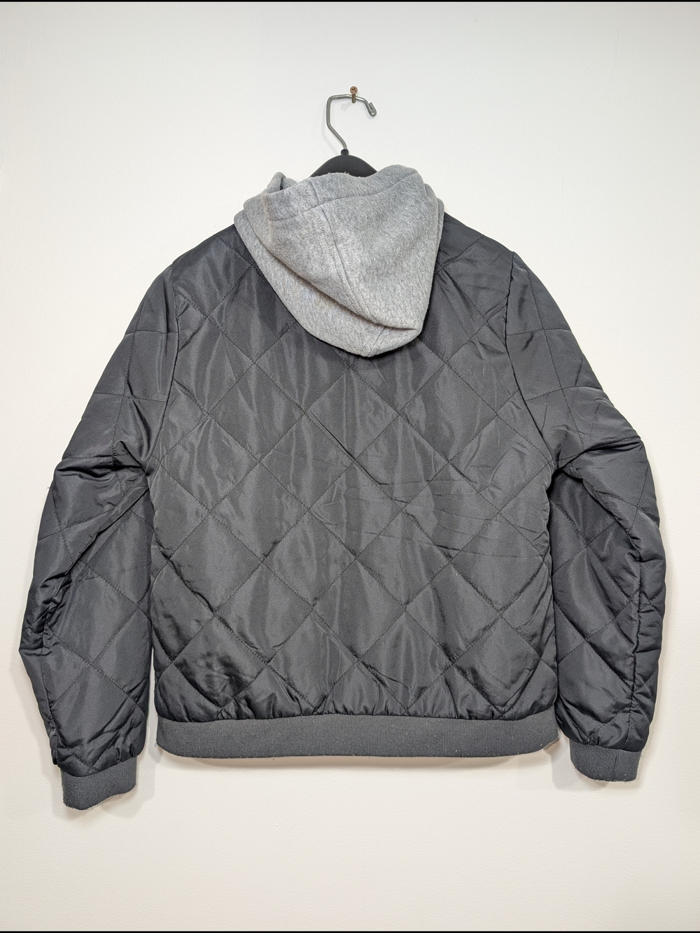 Carter's Kids 10 Gray Quilted Hooded Puffer Jacket Zup Up Fleece Lined - Picture 2 of 7